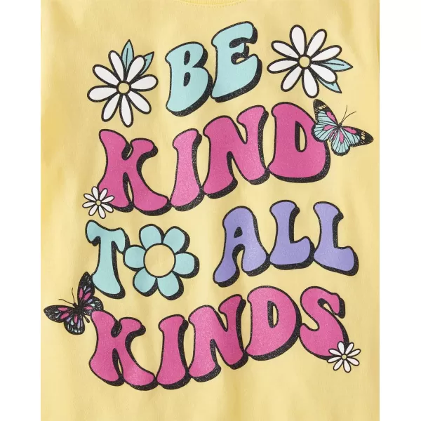 The Childrens Place Girls Kindness, Love, Equality Short Sleeve Graphic T shirts Pack 4