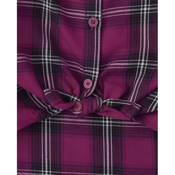The Children's Place Girls' Long Sleeve Plaid Twill Tie Front Button Down Shirt