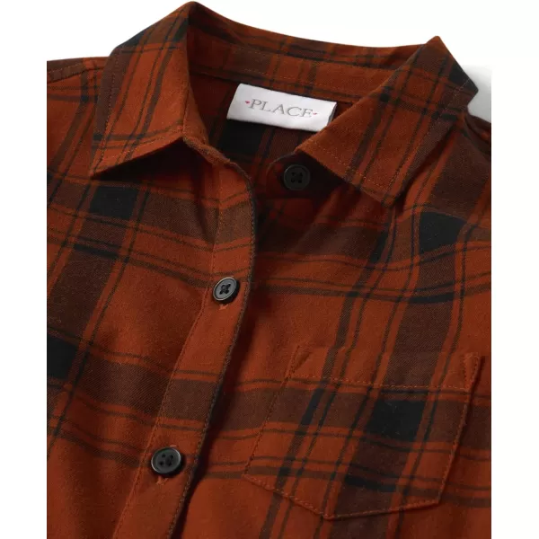 The Children's Place Girls' Long Sleeve Plaid Twill Tie Front Button Down Shirt