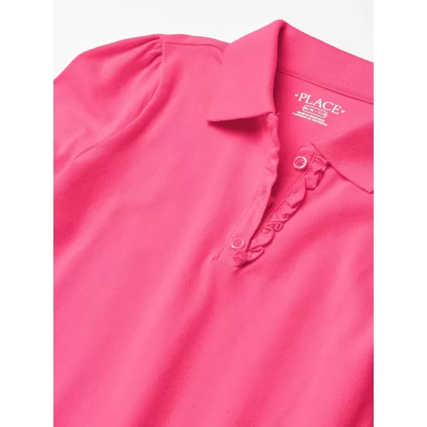 The Children's Place Girls' Long Sleeve Ruffle Pique Polo