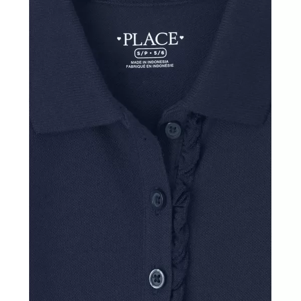 The Children's Place Girls' Long Sleeve Ruffle Pique Polo