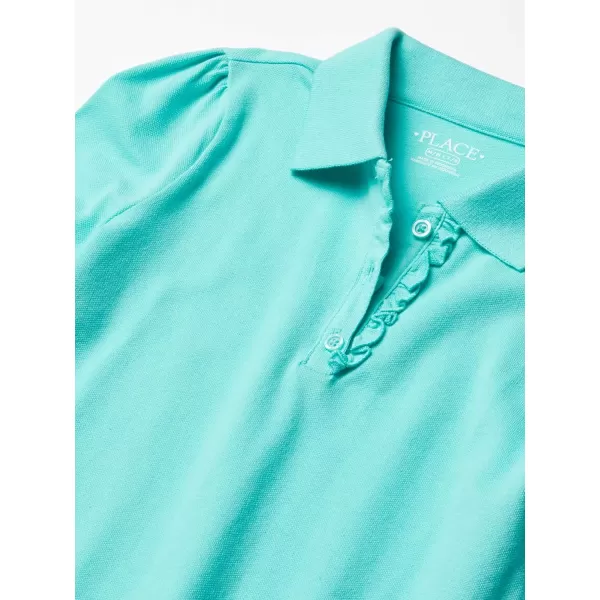 The Children's Place Girls' Long Sleeve Ruffle Pique Polo