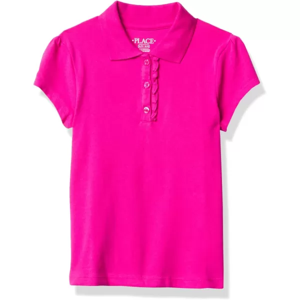 The Children's Place Girls' Short Sleeve Ruffle Pique Polo