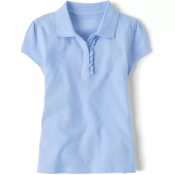 The Children's Place Girls' Short Sleeve Ruffle Pique Polo