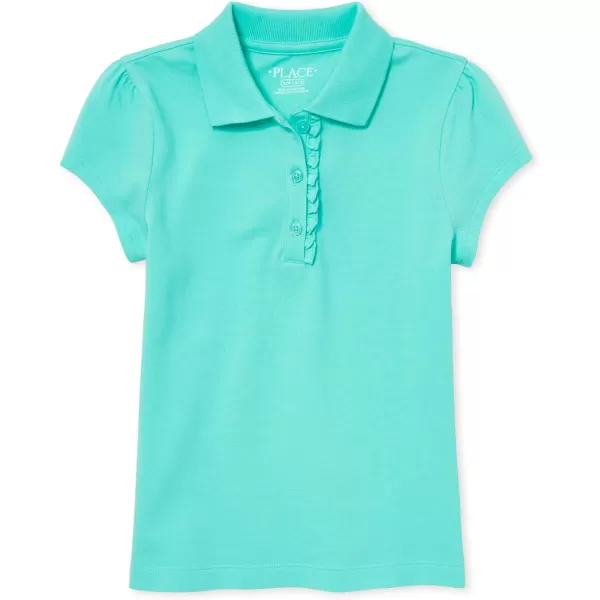 The Children's Place Girls' Short Sleeve Ruffle Pique Polo