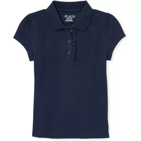 The Children's Place Girls' Short Sleeve Ruffle Pique Polo