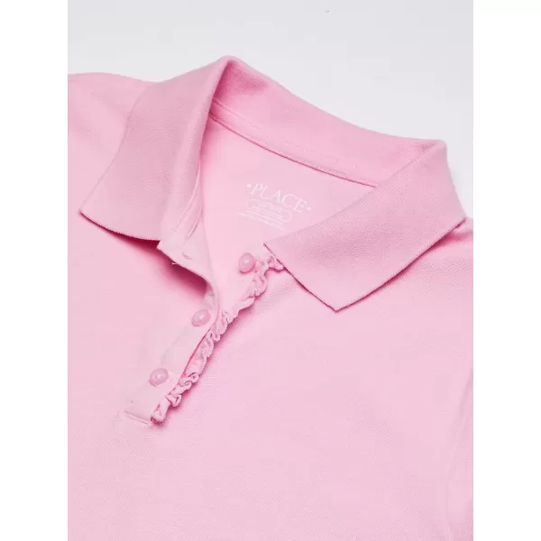 The Children's Place Girls' Short Sleeve Ruffle Pique Polo