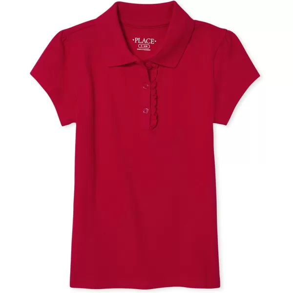 The Children's Place Girls' Short Sleeve Ruffle Pique Polo