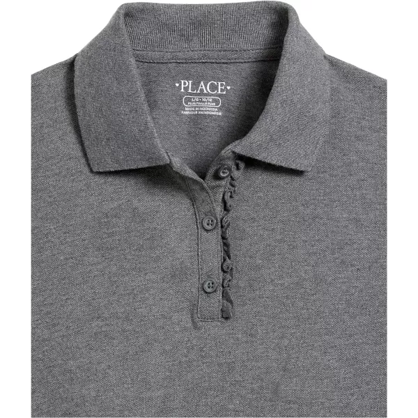 The Children's Place Girls' Short Sleeve Ruffle Pique Polo