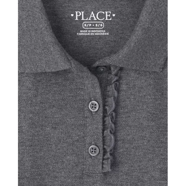 The Children's Place Girls' Short Sleeve Ruffle Pique Polo