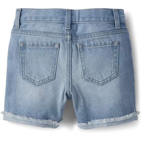 The Children's Place girls Distressed Denim Midi Short