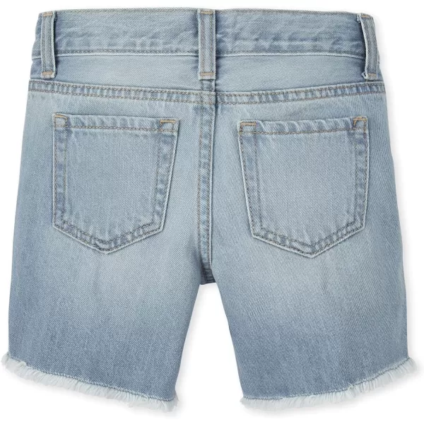 The Children's Place girls Distressed Denim Midi Short