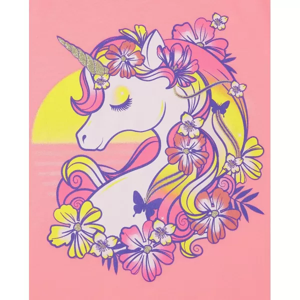 The Children's Place girls Dream Unicorn Graphic Short Sleeve Tee