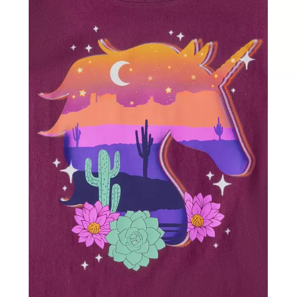 The Children's Place girls Dream Unicorn Graphic Short Sleeve Tee