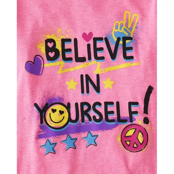 The Children's Place girls Happy Face Short Sleeve Graphic T Shirt