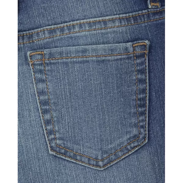 The Children's Place girls High Waist Button Front Denim Midi Shorts