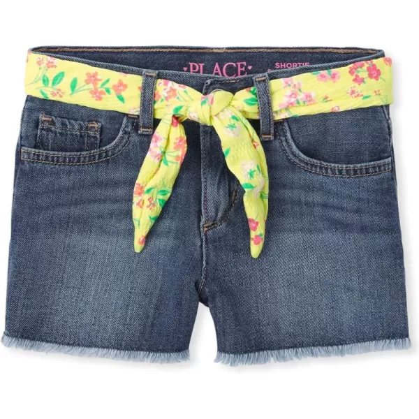 The Children's Place Girls' Belted Denim Shorts