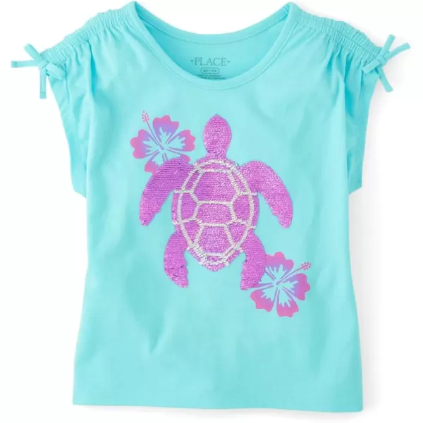 The Children's Place Girls' Cinch Shoulder Graphic Shirt