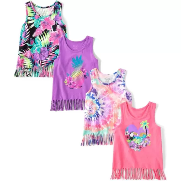 The Children's Place Girls' Graphic Fringe Tank Tops