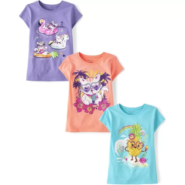The Childrens Place Girls Kindness, Love, Equality Short Sleeve Graphic T shirts Pack 4