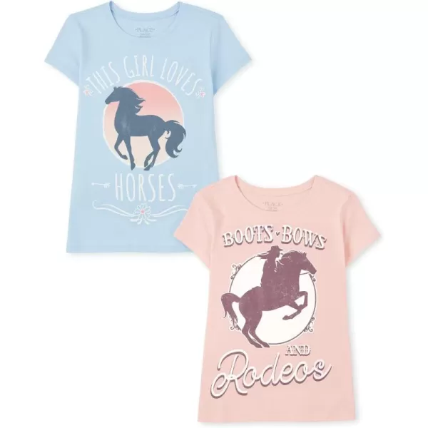 The Childrens Place Girls Kindness, Love, Equality Short Sleeve Graphic T shirts Pack 4