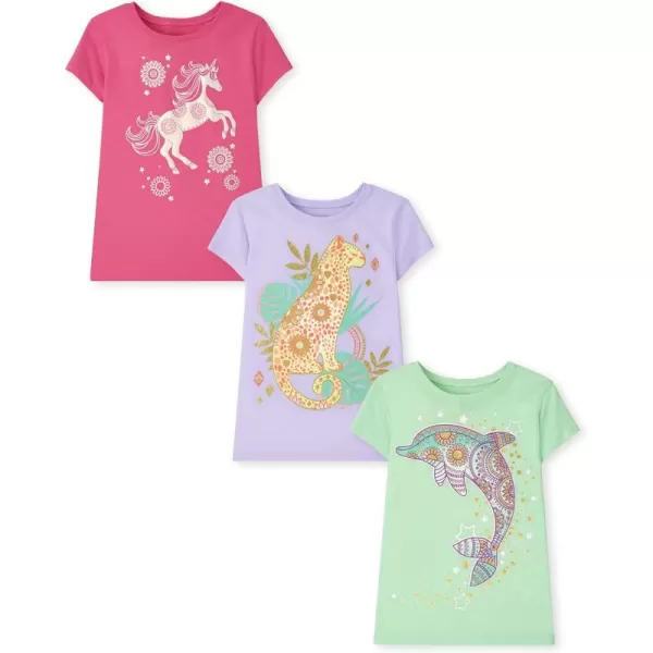 The Childrens Place Girls Kindness, Love, Equality Short Sleeve Graphic T shirts Pack 4