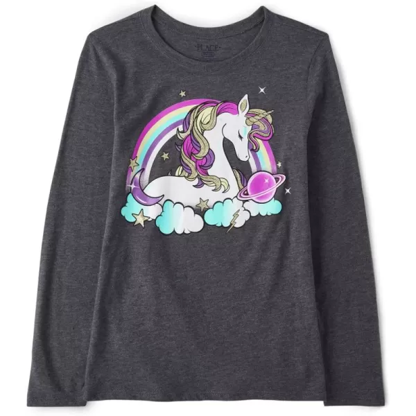 The Children's Place Girls' Long Sleeve Animal Graphic T-Shirt