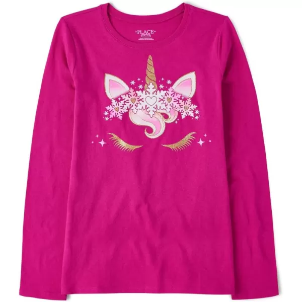 The Children's Place Girls' Long Sleeve Animal Graphic T-Shirt