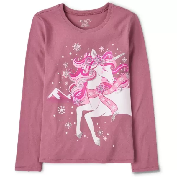 The Children's Place Girls' Long Sleeve Animal Graphic T-Shirt
