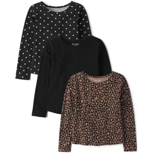 The Children's Place Girls' Long Sleeve Knit Fashion Shirt 3-Pack