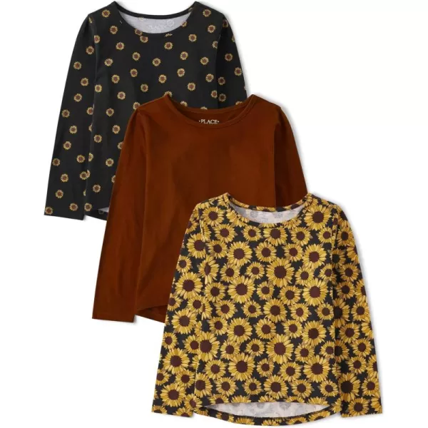 The Children's Place Girls' Long Sleeve Knit Fashion Shirt 3-Pack