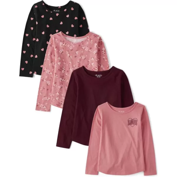 The Children's Place Girls' Long Sleeve Knit Fashion Shirt 4-Pack