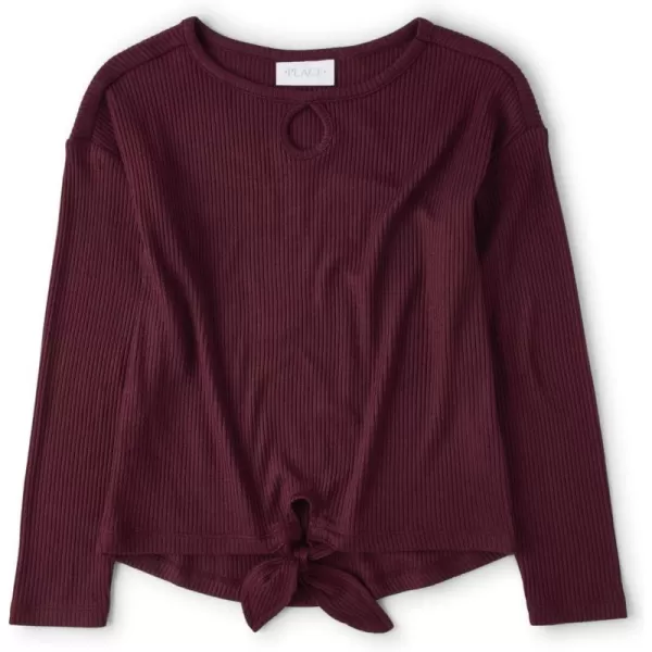 The Children's Place Girls' Long Sleeve Knit Tie Front Top