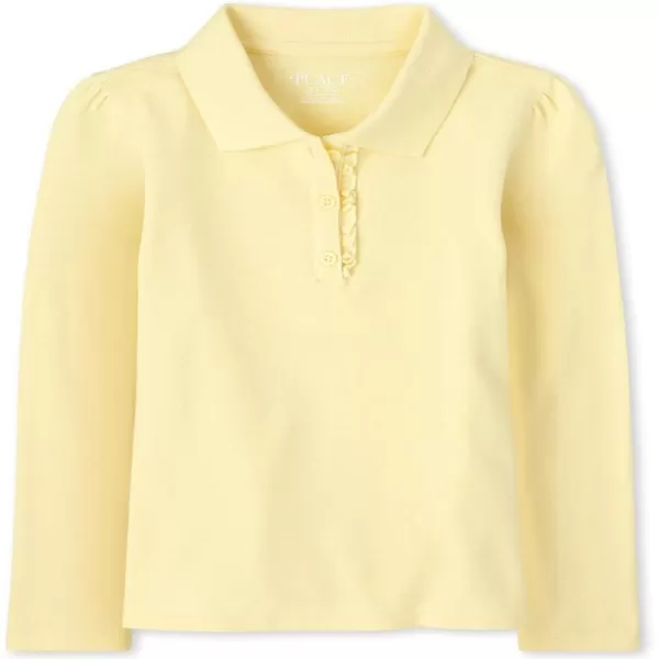 The Children's Place Girls' Long Sleeve Ruffle Pique Polo