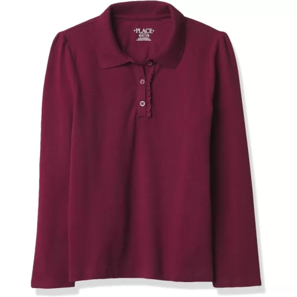 The Children's Place Girls' Long Sleeve Ruffle Pique Polo