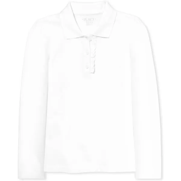 The Children's Place Girls' Long Sleeve Ruffle Pique Polo