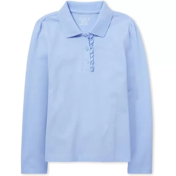 The Children's Place Girls' Long Sleeve Ruffle Pique Polo