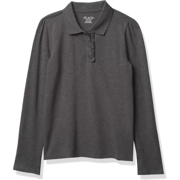 The Children's Place Girls' Long Sleeve Ruffle Pique Polo