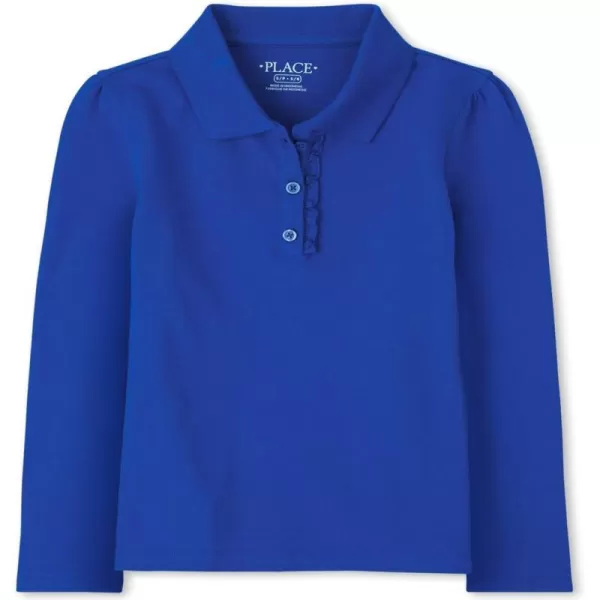 The Children's Place Girls' Long Sleeve Ruffle Pique Polo