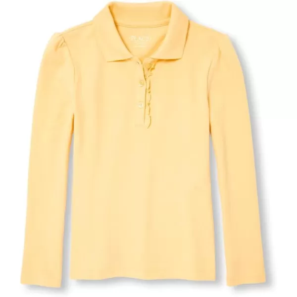 The Children's Place Girls' Long Sleeve Ruffle Pique Polo