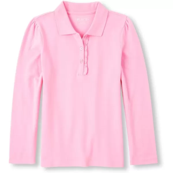 The Children's Place Girls' Long Sleeve Ruffle Pique Polo