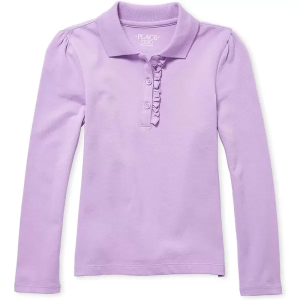 The Children's Place Girls' Long Sleeve Ruffle Pique Polo