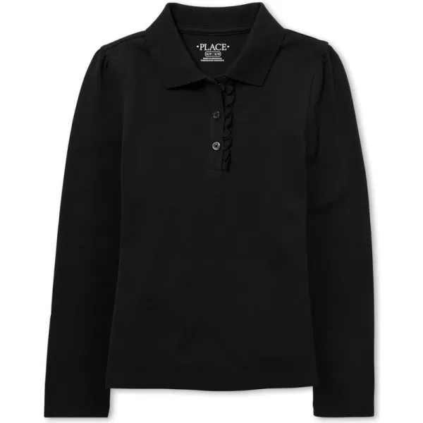 The Children's Place Girls' Long Sleeve Ruffle Pique Polo