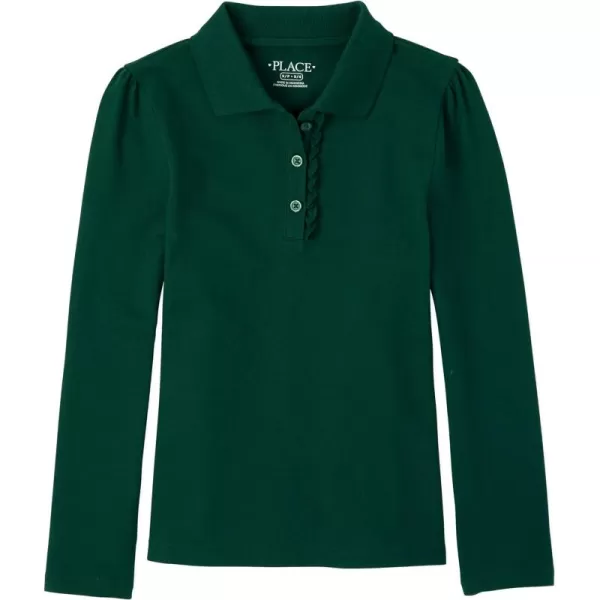 The Children's Place Girls' Long Sleeve Ruffle Pique Polo