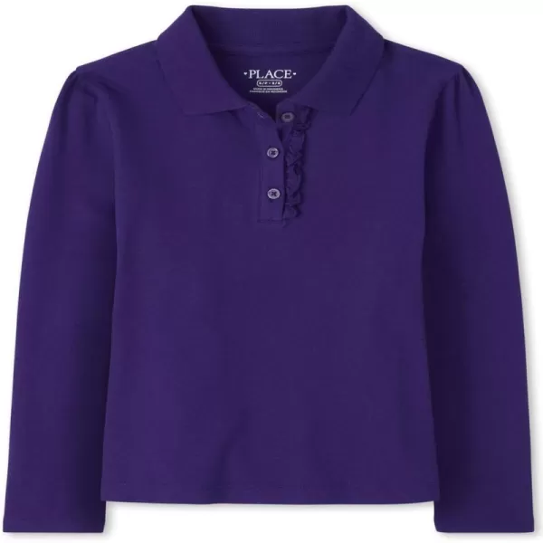 The Children's Place Girls' Long Sleeve Ruffle Pique Polo