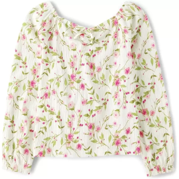 The Children's Place Girls' Long Sleeve Smocked Peplum Top