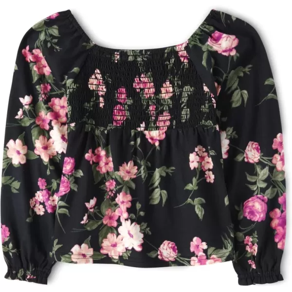 The Children's Place Girls' Long Sleeve Smocked Peplum Top