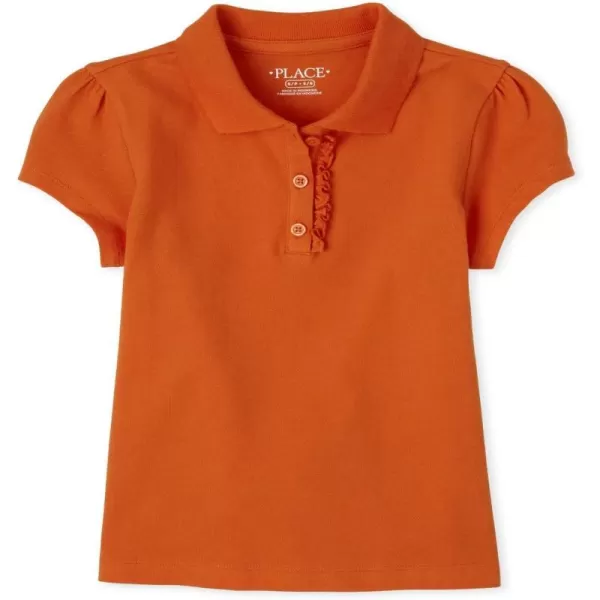 The Children's Place Girls' Short Sleeve Ruffle Pique Polo