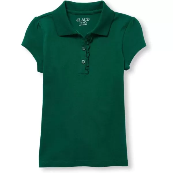 The Children's Place Girls' Short Sleeve Ruffle Pique Polo