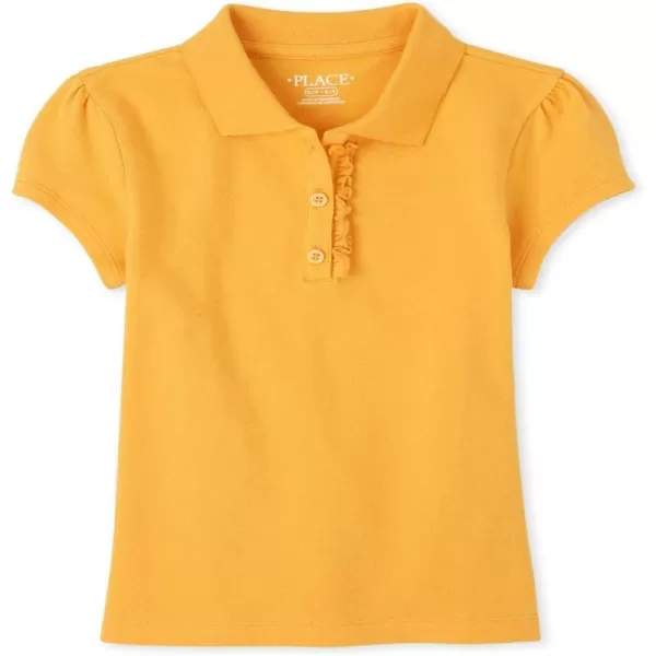 The Children's Place Girls' Short Sleeve Ruffle Pique Polo